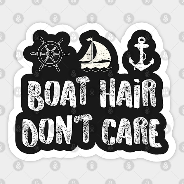 Boat Hair Don't Care Sticker by ahmed4411